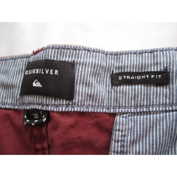 Men's Quiksilver Straight Fit Cotton Crimson Shorts Sz 38 (MP265) - Picture 2 of 8